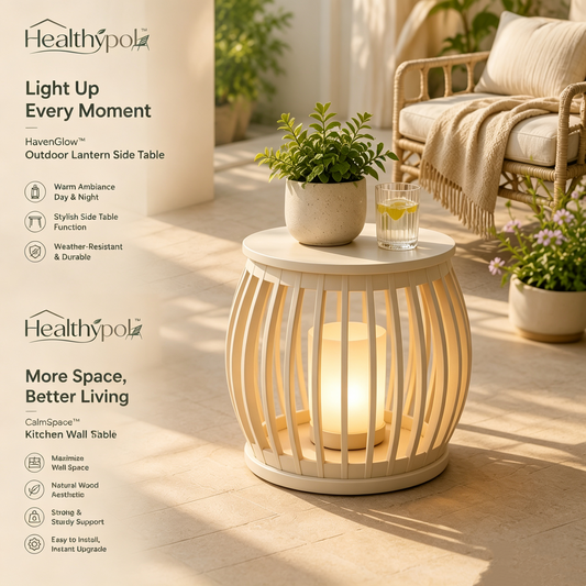 Healthypol™ HavenGlow™ Outdoor Lantern Side Table