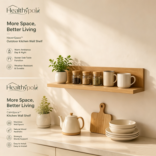 Healthypol™ CalmSpace™ Minimalist Kitchen Wall Shelf